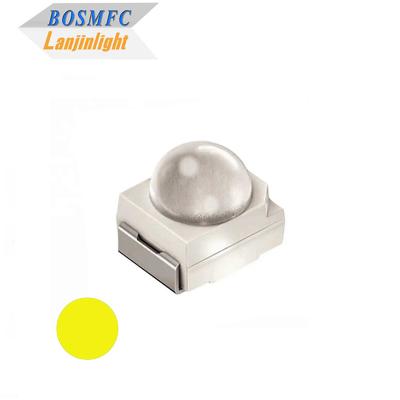 China 3528 SMD LED Yellow light viewing angle 60 degrees dome lens Amber led diode light for traffic light for sale