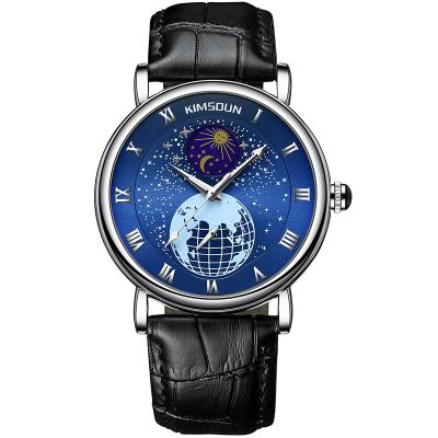 China Customization KIMSDUN Fashion Automatic Mechanical Moon Phase Moon Phase Brand Manufacturer Watch Waterproof Luminous Mechanical Watch Men for sale