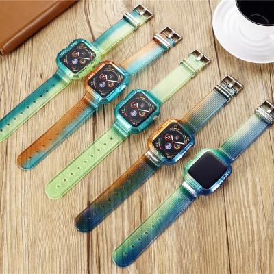 China Fashion Honatop Designers Transparent Women Smart Watch Bands For Apple Watch 44 40mm for sale