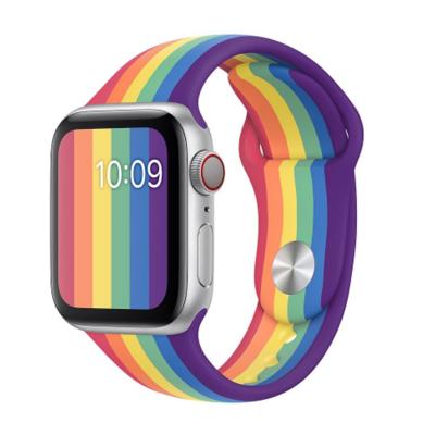 China Protect Watch Honatop Smart Watch Band Rainbow For Apple Designers Watch Band 38 40 42 44mm With Case for sale