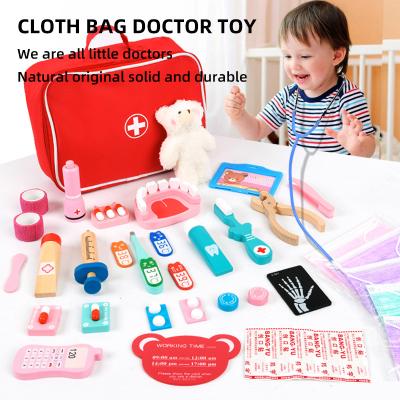 China Wooden Doctor Set Fun Gifts Baby Room Games Doctor Role Play Kit Kids Dentist Simulation Pretend Children Educational for Toddler Toys for sale