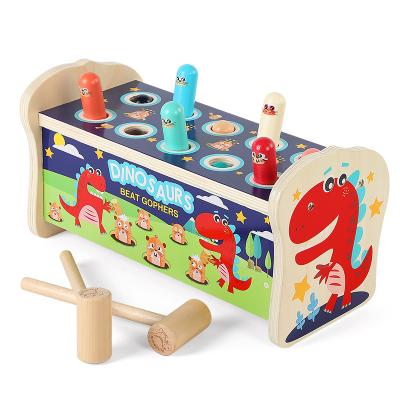 China Educational Striking Toys Wooden Gopher Hamster Striking Healthy Babies Grinding Gifts Hammer Pile Bench Kids Montessori Early Study for sale