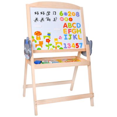 China Educational Wooden Montessori Drawing Easel Black Standing And While Board Birthdays Gift For Kids Children Educational Toys for sale