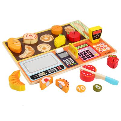 China Educational Wooden Kitchen Toys Set Simulation Pretend Fruit Shop Educational Children's Birthday Gift Products Wholesale Kids Role Play for sale