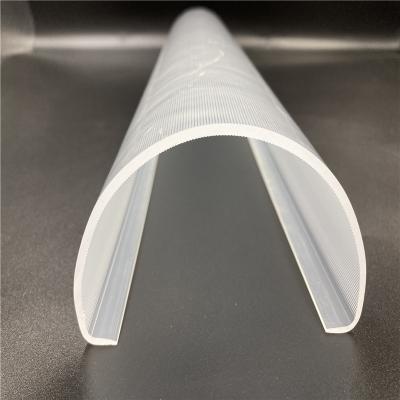 China Light-fitting Half Round Plastic Extrusion LED Tube Lighting Cover Plastic Housing for sale