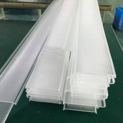 China PC LED Micro Prismatic Outdoor Acrylic Cover Extrusion Light Clear Linear Structure Diffuser for sale