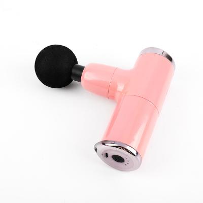 China 2022 Rechargeable Mini Portable Vibrating Muscle Tissue Deep Percussion Fascia Massager Massage Gun With LCD Screen for sale