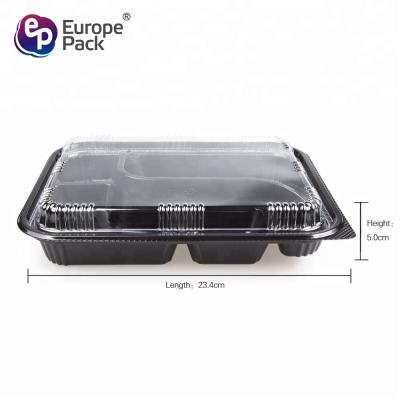 Китай School Japanese Lunch Box Plastic 5 Compartment Food Containers Black Storage Boxes & Bins for Food Square Shape продается