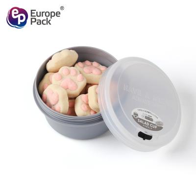 China Round mini lunch box refrigerator crisper kitchen bento box plastic PP storage sealed case for sale