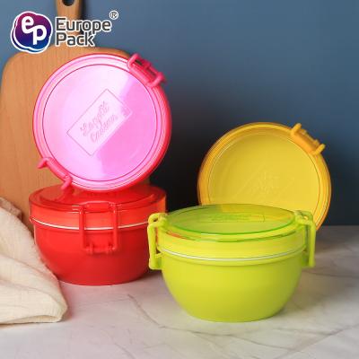 China ECO friendly High Quality Multicolor 2 Layer Round Reusable Bento Lunch Box For Kids for sale