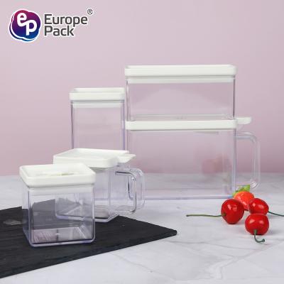 Cina Transparent spice Jar set plastic seasoning box spice jar with spoon kitchen storage rack spice box in vendita