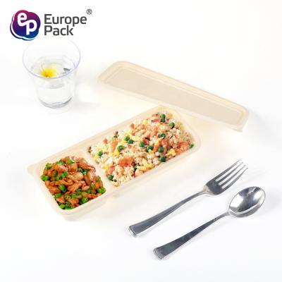 Κίνα Microwave Safe Compostable Takeaway Food Container Disposable Corn Starch Plastic Bento Lunch Box προς πώληση