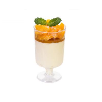 Cina Wholesale Clear Disposable Long Stem Dessert Pudding Wine Glass,Plastic Champagne Flute Cups in vendita