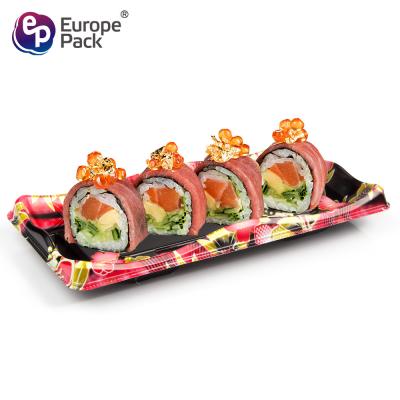 Κίνα High quality rectangle plastic disposable fondue sushi tray with lid προς πώληση