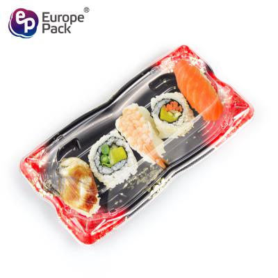 中国 Factory price cheap 8.5 inch transparent plastic packaging sushi tray 販売のため