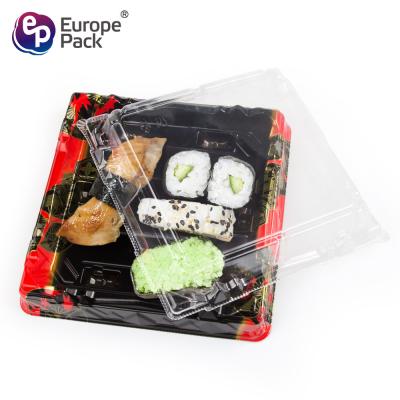 中国 arrival take away cheap plastic fresh seafood package sushi serving tray 販売のため