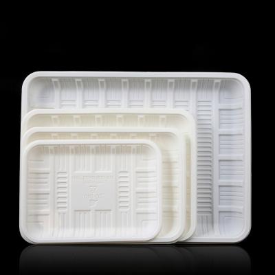 Cina Customized Disposable plastic cornstarch compostable meat trays/food tray/fruit packaging tray for market in vendita