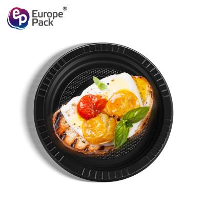 China Eco friendly disposable biodegradable cornstarch black hard plastic party plates zu verkaufen