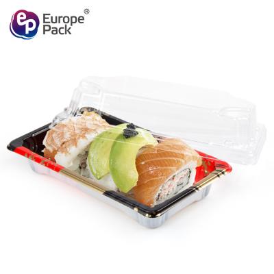 Cina Eco-friendly disposable plastic square sushi tary for salmon in vendita