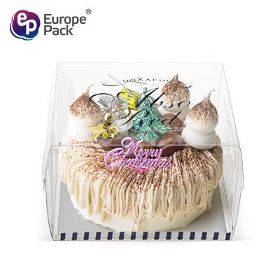 Κίνα Custom Clear Wedding Birthday Party PET cake box square shape plastic cake box packages προς πώληση