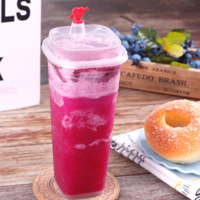 Китай Wholesale disposable PP injection boba tea cup 600ml square plastic cups custom printed plastic cup продается