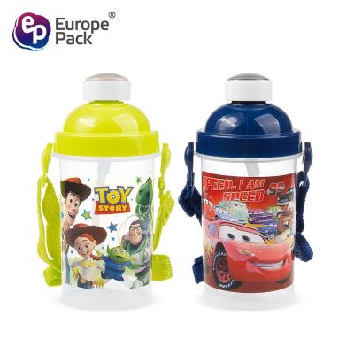 China School children bpa free cartoon 270ml drinking bottle plastic kids water bottle with straw zu verkaufen