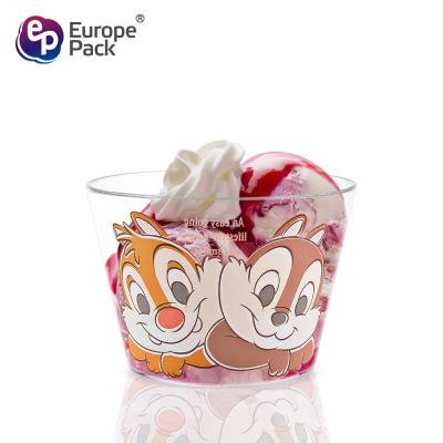 中国 Desniy cartoon pattern plastic cup cake milk dessert cup 販売のため