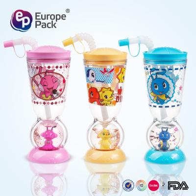 Cina Cartoon Chirdren drinking cup with straw in vendita