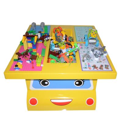 China DIY TOY Multi Functional Educational Toys Building Blocks Car Children Puzzle Interactive Toy Table for sale