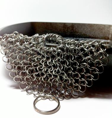 China Sustainable Stainless Steel Pot Scrubber Chainmail Cookware for sale