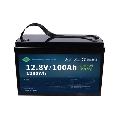 China Hertz 12100 LiFePO4 Batterie mit tiefem Zyklus 12,8 V 100 Ah, hohe Zyklusdauer, IP65 wasserdicht, Smart Bluetooth, LCD-Display zu verkaufen