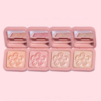 China Waterproof 4 Color Highlighter Bar Powder Shimmer Palette Makeup Glow Contour Bronzer For Face Shimmer Highlighter for sale