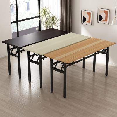 China Traditional Folding Desk Sturdy And Heavy Duty No Assembly Desk Foldable Small Computer Table For Small Spaces Meeting Table for sale