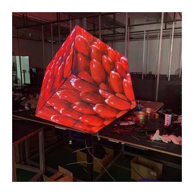 China Indoor video/image/text led screen cube advertising hd led tv billboard multi color magic rubik's cube led screen for show for sale