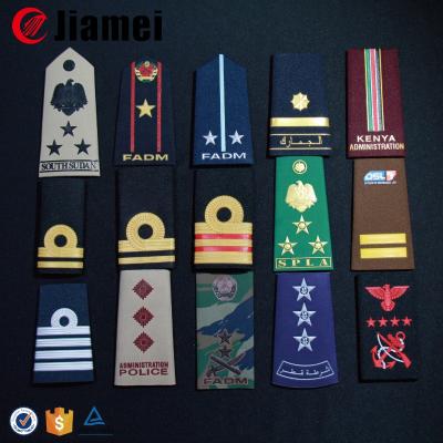 China Custom Silicone Military Uniform Epaulets Shoulder Rank Insignia For Sale China Factory Jiamei Custom for sale