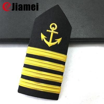 China On/ironed sewn on/adhesive on Navy Epaulette Gold General Officer shoulder panels for sale