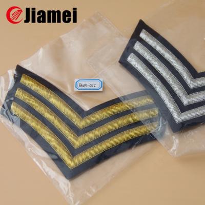 China Military Bullion 3D Rank Ingot Wire Embroidery Uniform Bullion Badges for sale