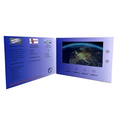 China Europe Customized Hardcover 7 Inch Digital LCD Video Brochure For Advertising for sale