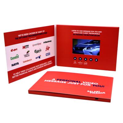 China Europe Invitation Digital Screen Video Card Postcard Chinese Homemade Wedding LCD Brochure Card for sale