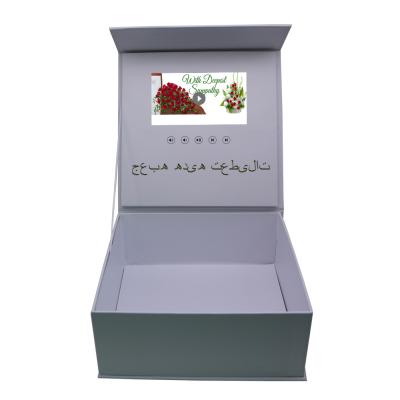 China Europe Digital Greeting Ring Jewelry Flower Rose Gift Display LCD Screen Brochure Card Box for sale