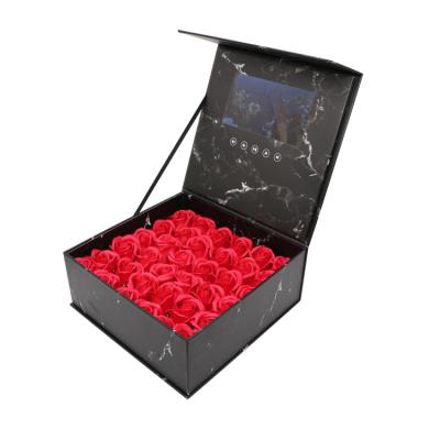 China Europe Presentation Sale Greeting Gift Flower Jewelry Ring Lcd Screen Video Box Gift for sale