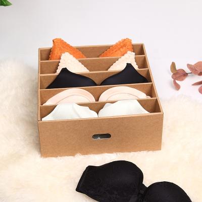 China Eco-friendly Recyclable Brown Box Package Jars Paper Underwear Accessories Paper Storage Box for sale