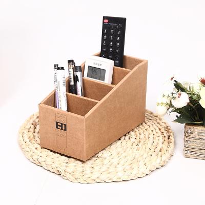 China Eco - Friendly Recycled Materials Brown DIY Office Supplies Air Conditioner Pens Storage Paper Box for sale