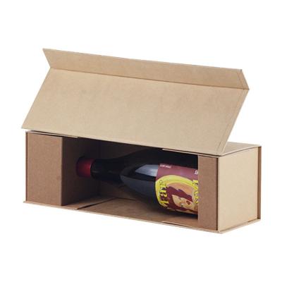 China Wholesale Recycled Folding Wine Brown Paper Box Cardboard Box Materials Creative One-Piece Packaging Box for sale