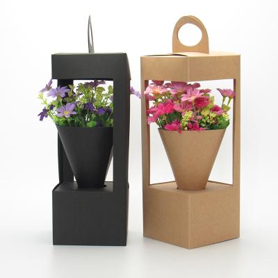 China Recycled Materials Like Festival Kraft Cardboard Foldable Flower Paper Gift Box Customized for sale