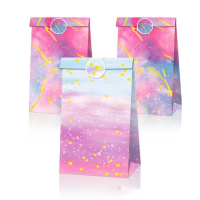 China Recyclable Colorful Printed Paper Bags Food Packaging Quick Candy Gift Sweet Paper Bag for sale