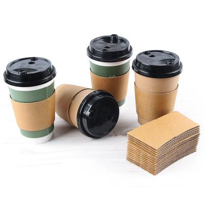 China Custom Recycled Materials Paper Cup Holders Heat Insulation Thermal Insulation Beverage Coffee Cup Holder Corrugated Paper Cup Holder for sale