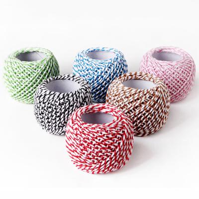 China Iridescent Colorful Cotton 18m/Roll 3-Strand Rope Gift Wrapping Tie Up Handmade DIY Accessories Wrapping for sale