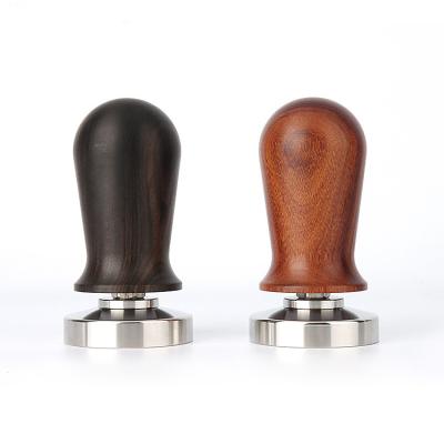 China Good Quality Modern Brown Stainless Steel Flat Base 58mm Elastic Coffee Tamper for sale