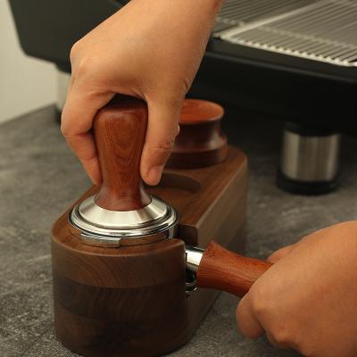 China Sustainable Coffee Powder Pressing Wooden Handle Tools Stainless Steel Espresso Tamper Coffee Powder Hammer for sale